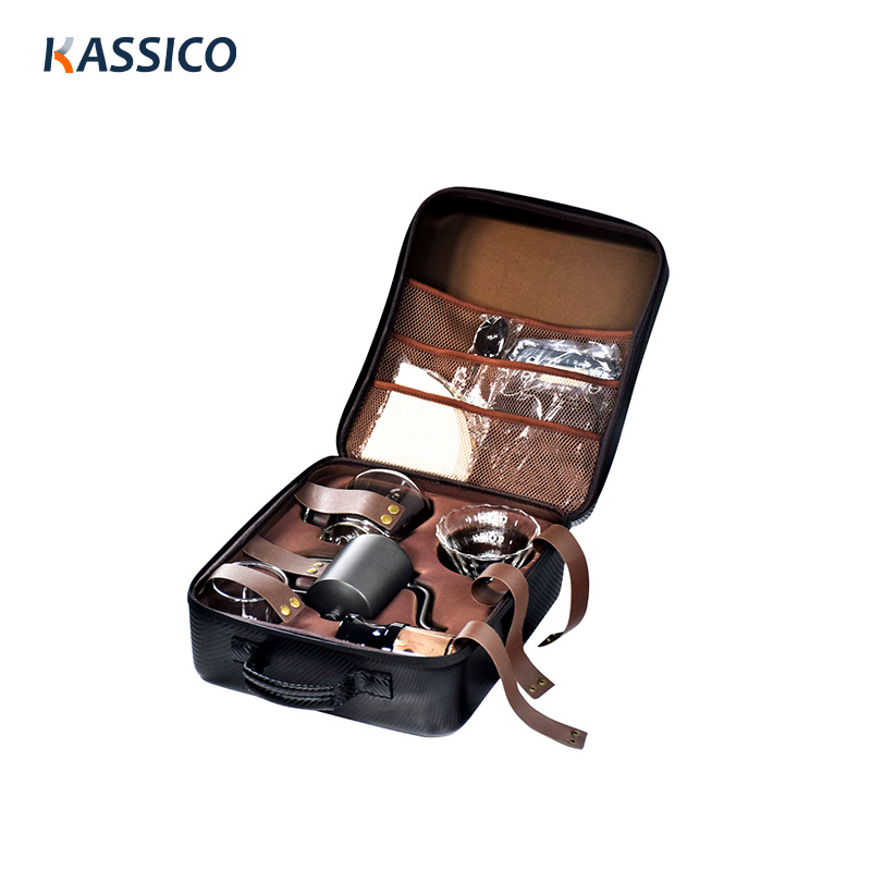 Manuelles Kaffeemühlen-Set für Outdoor-Camping mit Tragetasche