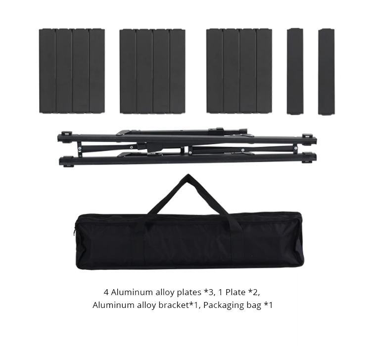 Tragbarer schwarzer IGT-Picknicktisch für Outdoor-Camping-Grillgarten