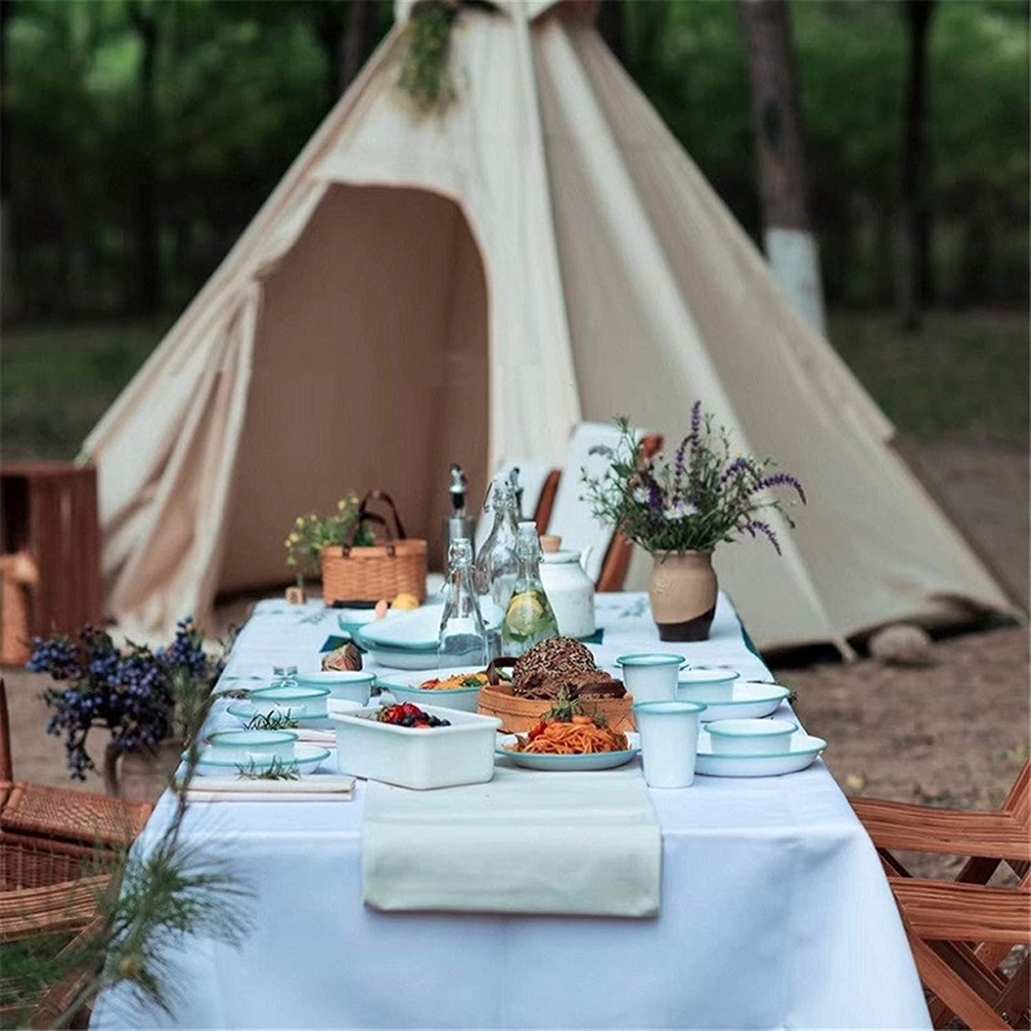 Pyramid Campingzelt - Familienzelt aus Baumwoll-Canvas
