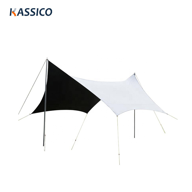 Butteryfly-förmige Vinyl-Camping-Markise – wasserdichter Zeltunterstand mit LSF 50