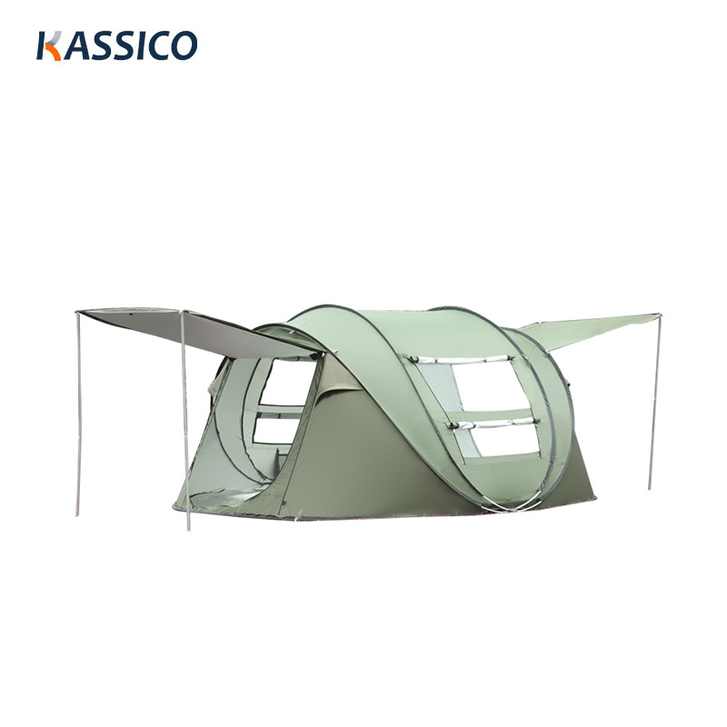 Automatisches Pop-Up-Campingzelt für den Außenbereich mit unterstützendem Schattenvorhang