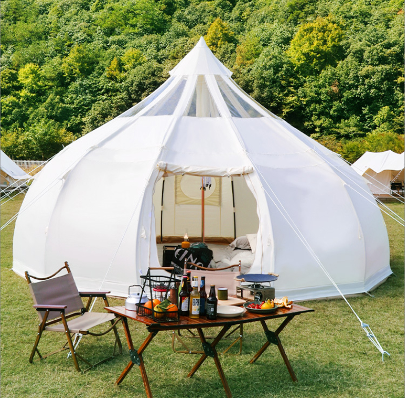 4M/5M/6M Waterdrop Lotus Glockenzelt für Camping, Campingplätze und Resorts