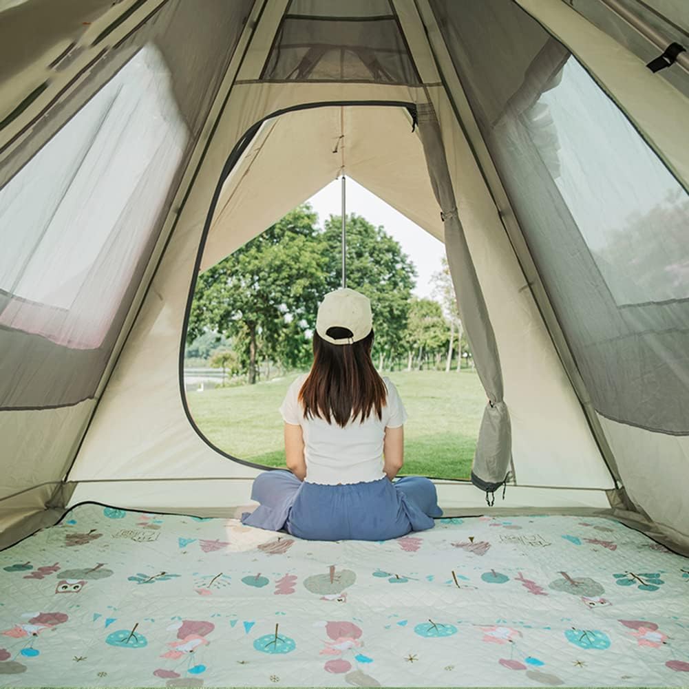 Doppellagiges Camping-Tipi-Zelt mit Baldachin für Reisen, Picknick, Festival