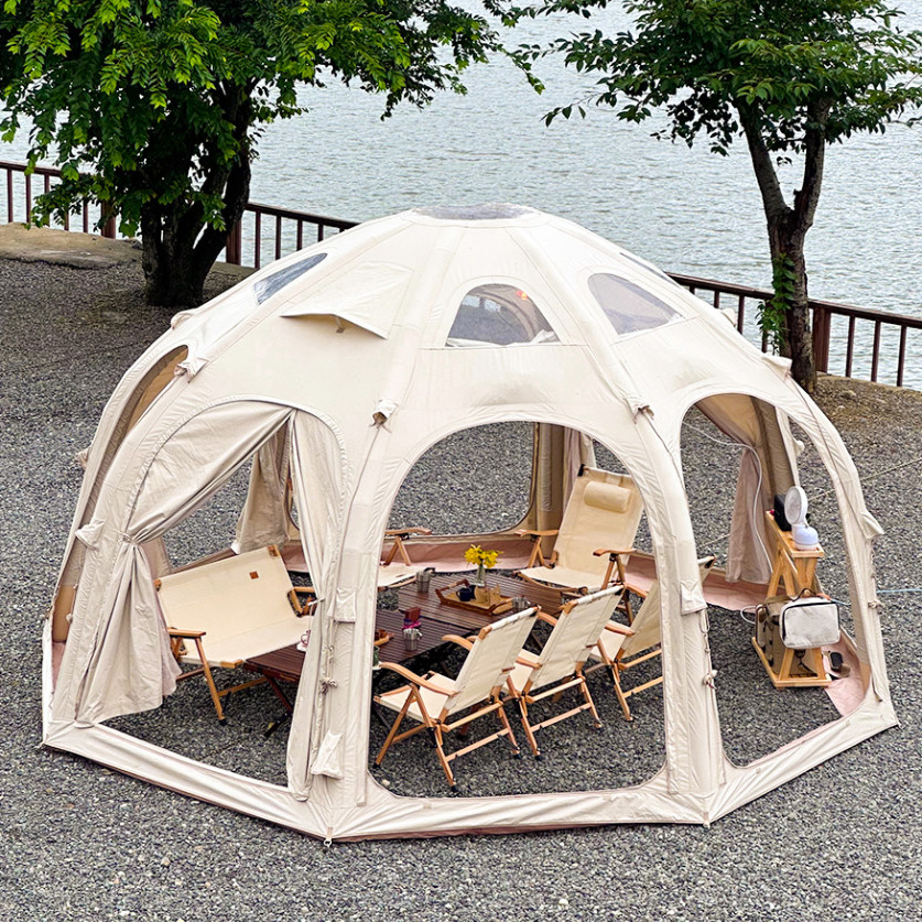 4x4M aufblasbares kreisförmiges Glamping-Zelt mit Sternenhimmel