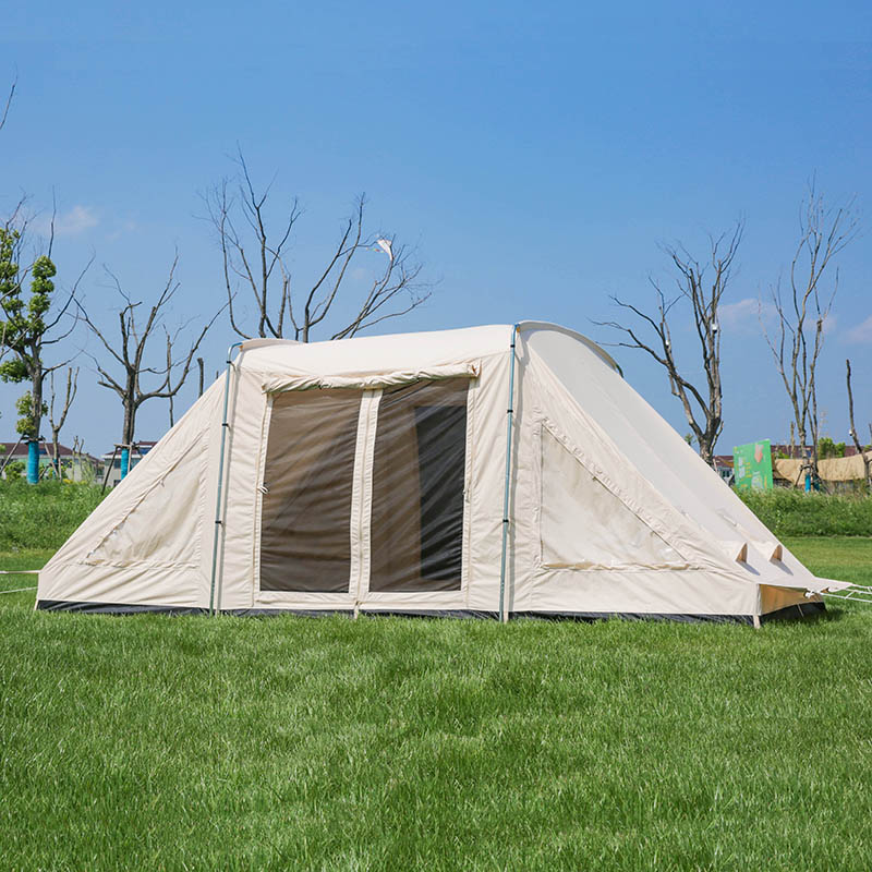 Tunnel-Familien-Glampingzelte aus Baumwollsegeltuch