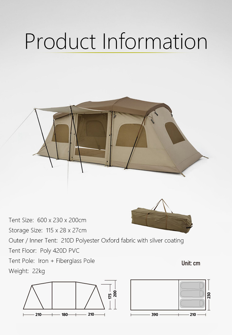2 Zimmer Cloud Vessel Camping Tunnelzelt