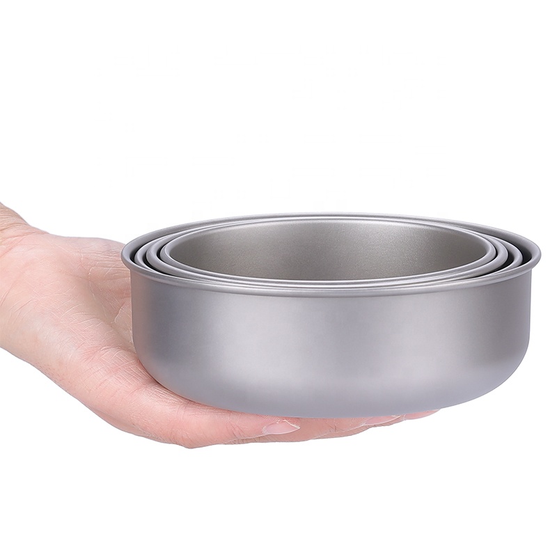 Ultraleichte Titan-Bratpfanne für den Außenbereich, Camping, Wandern, Picknick, Kochen, Bratpfanne 350/450/500/650 ml mit/ohne Griff