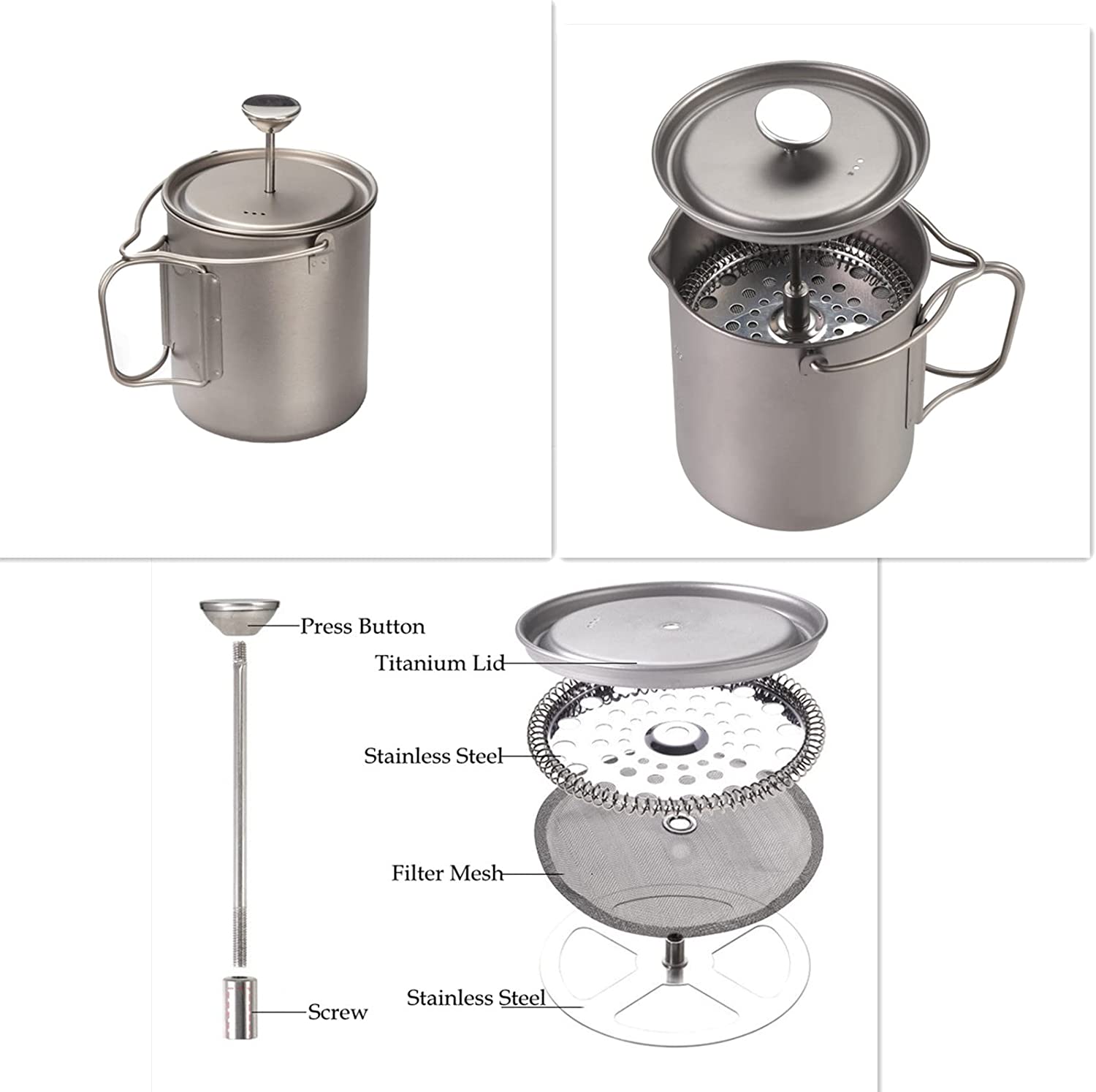 Camping Titan French Press Kaffeekanne Titan Teetasse