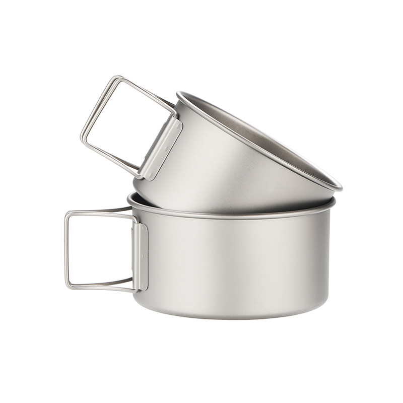 Titanschüssel 450ml und 550ml mit gefaltetem Griff
