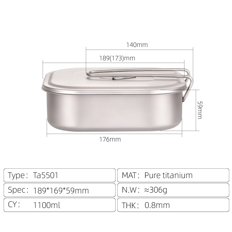 Lunchbox, Schüssel, Pfanne aus Titan für den Außenbereich