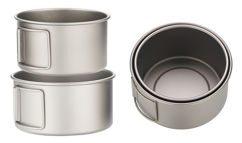 Titanschüssel 450ml und 550ml mit gefaltetem Griff