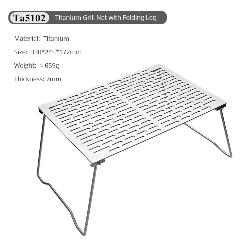 Kochen im Freien BBQ Grillnetz Tragbares Camping 2 in 1 Titan Grillnetz mit klappbaren Beinen