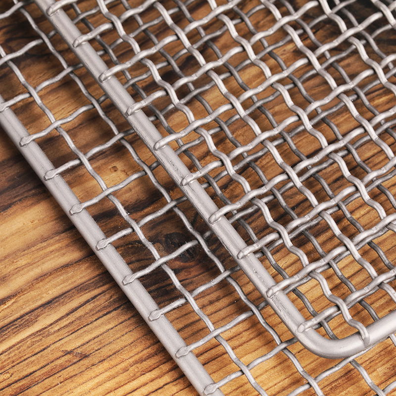 Titan-Holzkohlegrill, Grillnetz, Camping, Outdoor-Grillnetz, Camping, Wandern, Titanplatte, Titangeflecht