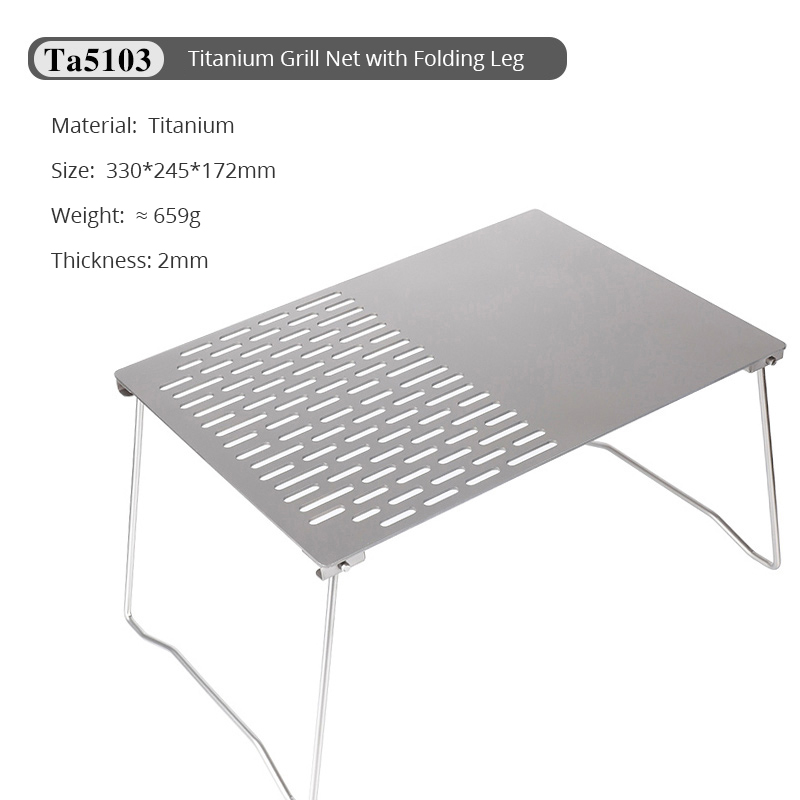 Kochen im Freien BBQ Grillnetz Tragbares Camping 2 in 1 Titan Grillnetz mit klappbaren Beinen