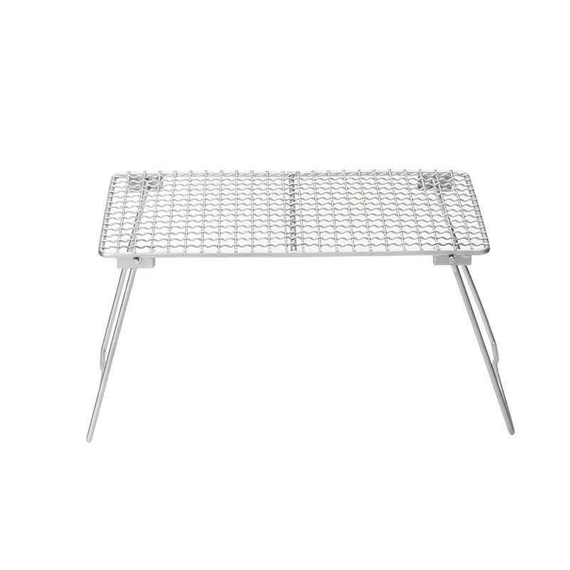 Titan-Holzkohlegrill, Grillnetz, Camping, Outdoor-Grillnetz, Camping, Wandern, Titanplatte, Titangeflecht