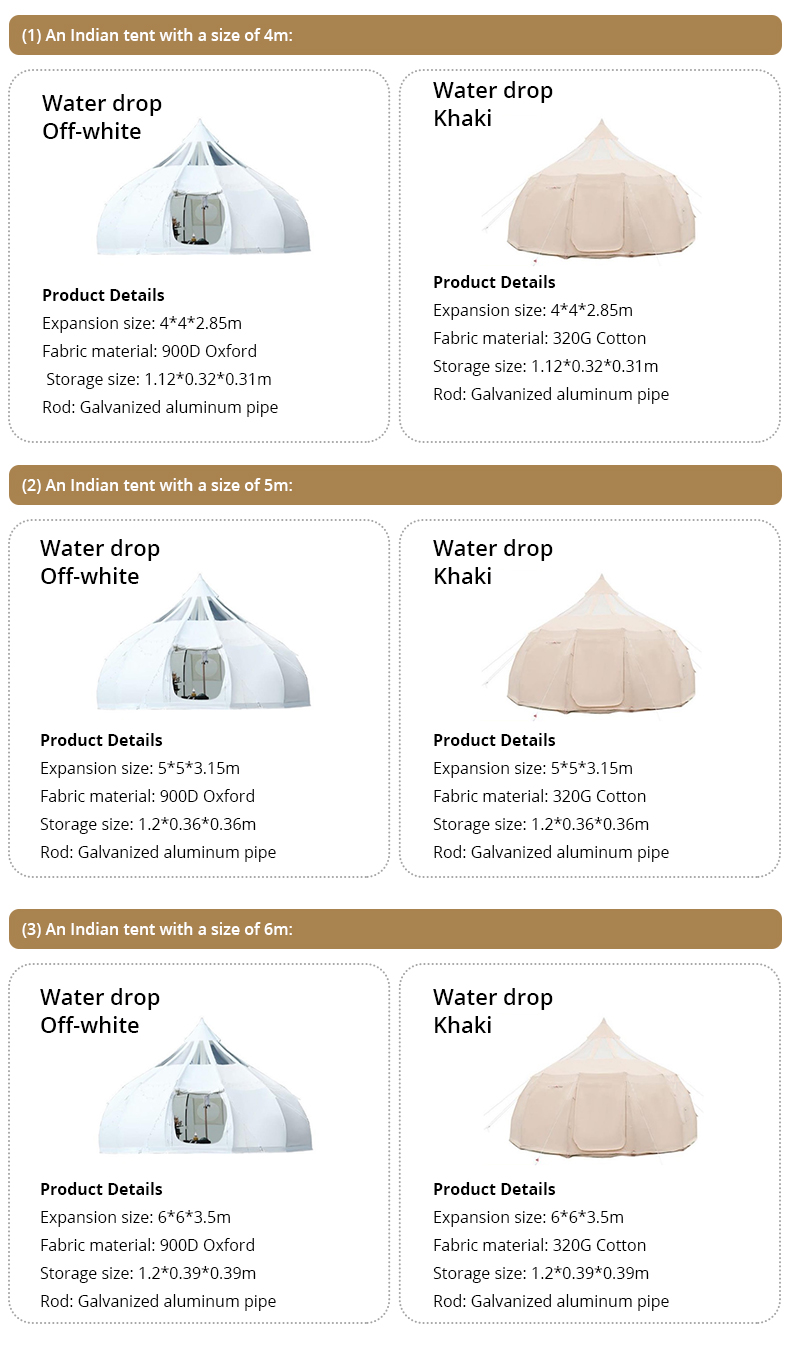 4M/5M/6M Wassertropfen-Lotus-Rundzelt
