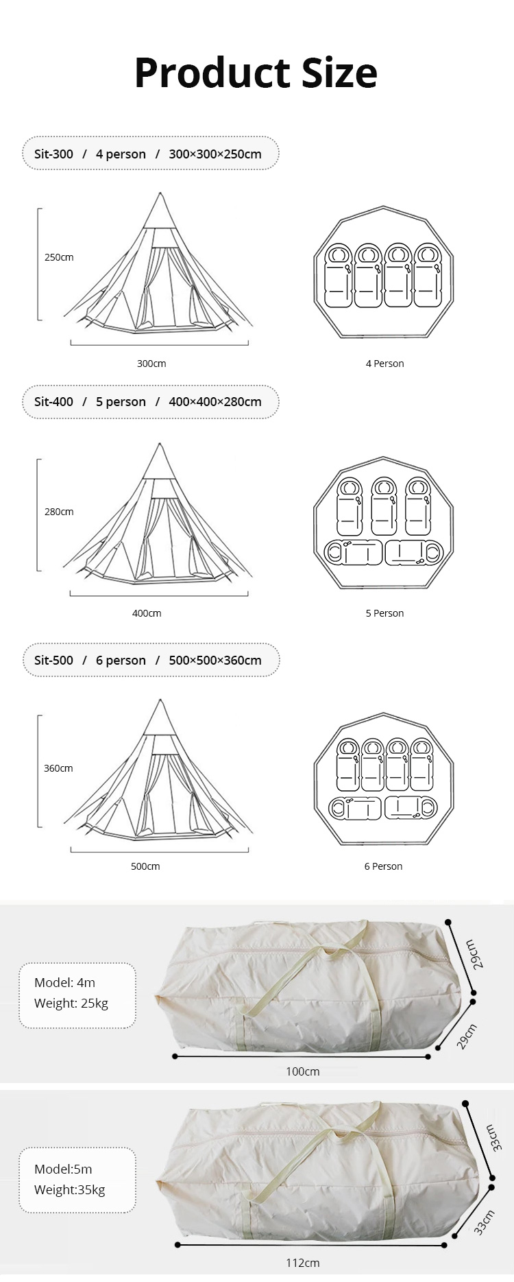 Outdoor-Camping-Pyramiden-Tipi-Zelte