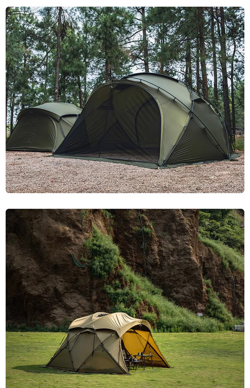 Ultraleichtes Glamping-Kuppelzelt aus Nylon – automatisch, wasserdicht, winddicht