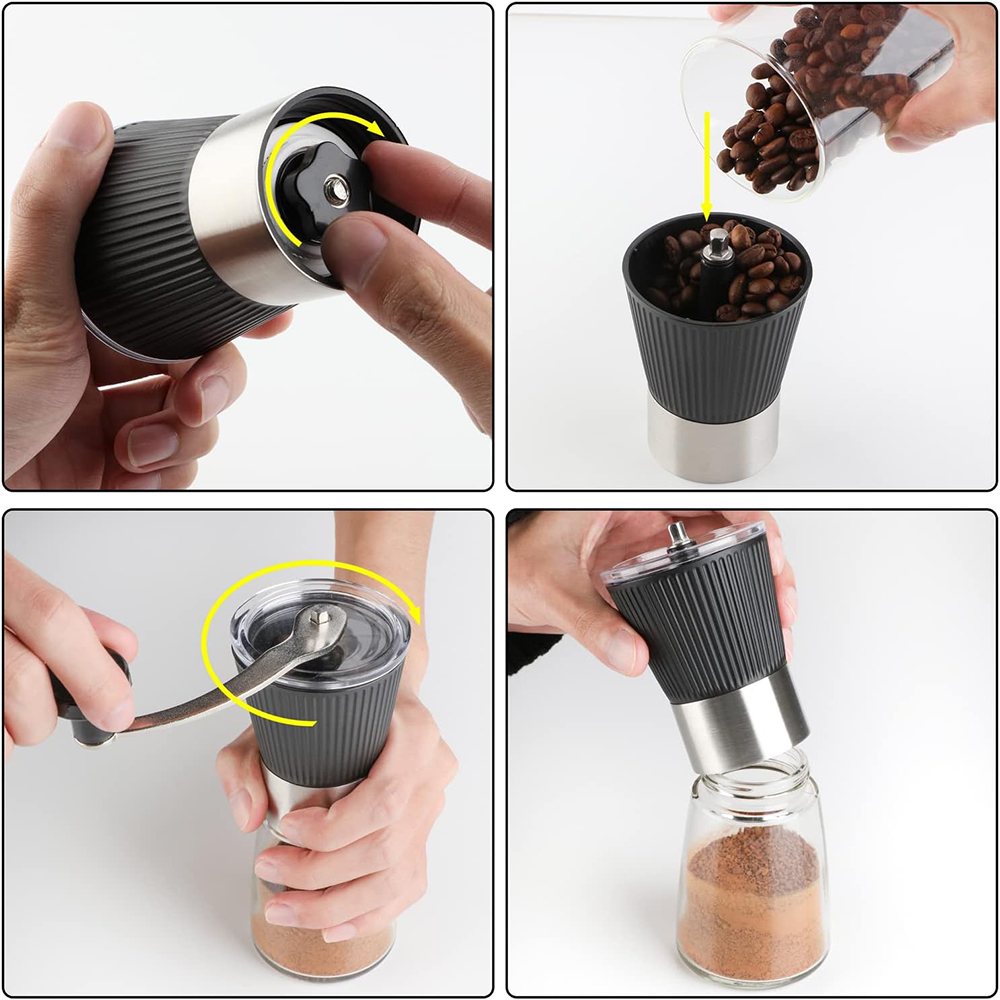 Manuelle Kaffeemühle aus Edelstahl mit Keramikkern