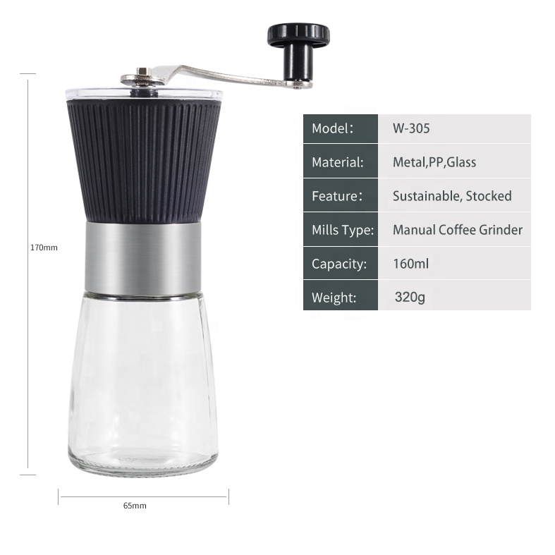 Manuelle Kaffeemühle aus Edelstahl mit Keramikkern