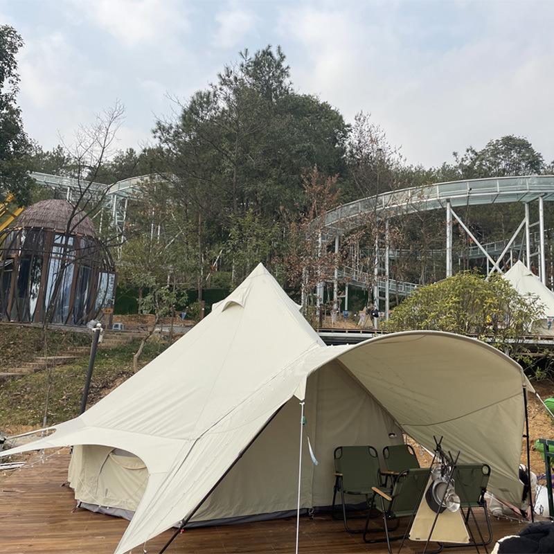 Wasserdichtes 4-Jahreszeiten-Luxus-Outdoor-Camping- und Glamping-Jurtenzelt