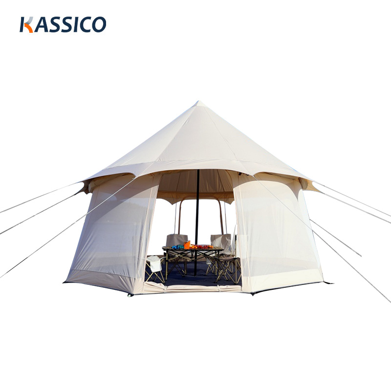 Kopie-Wasserdichtes 4-Jahreszeiten-Luxus-Outdoor-Camping- und Glamping-Jurtenzelt