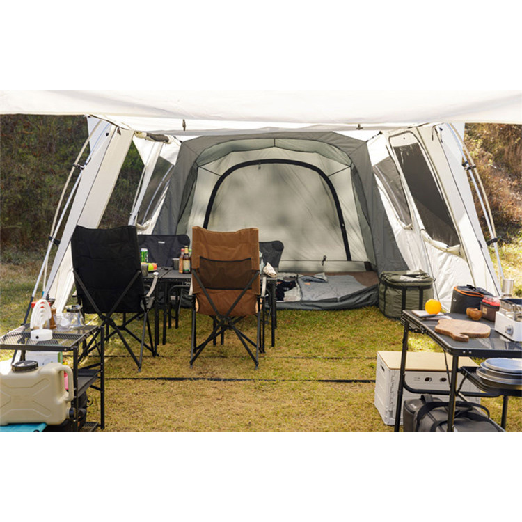 Großes Luxus-Familien-Tunnel-Campingzelt - Zwei Räume und ein Wohnzimmer