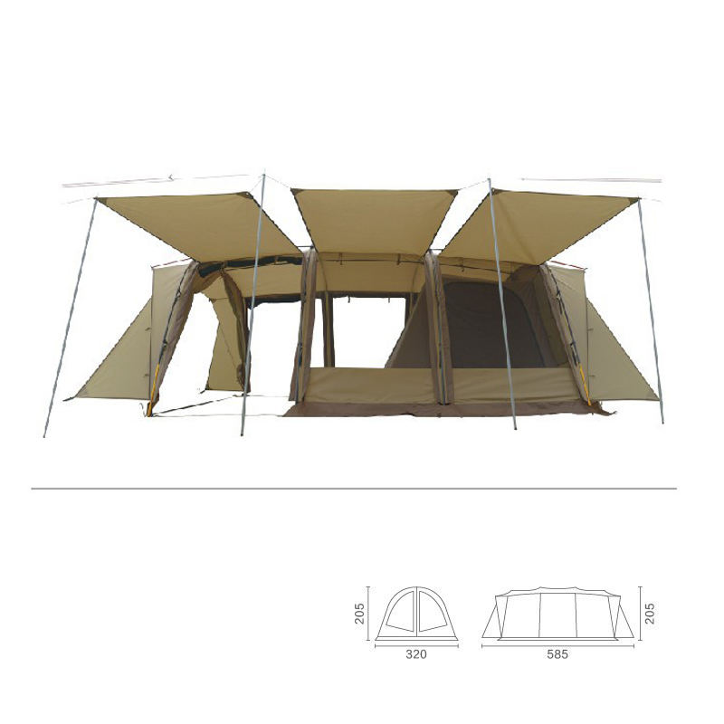 Doppelschichtiges Luxus-Glamping-Tunnelzelt für Familiencamping