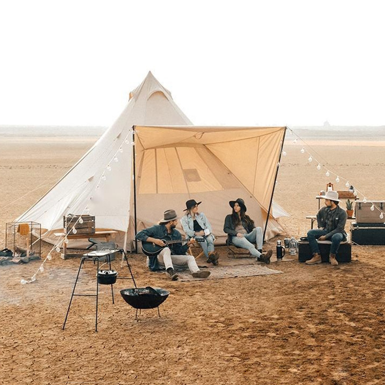 Großes Pyramiden-Glamping-Campingzelt, Jurten-Glockenzelt