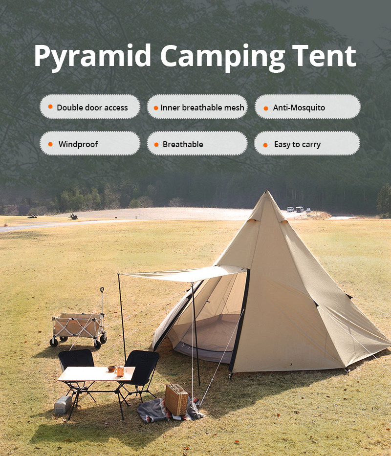 Outdoor-Camping-Pyramiden-Tipi-Zelte mit Unterstand