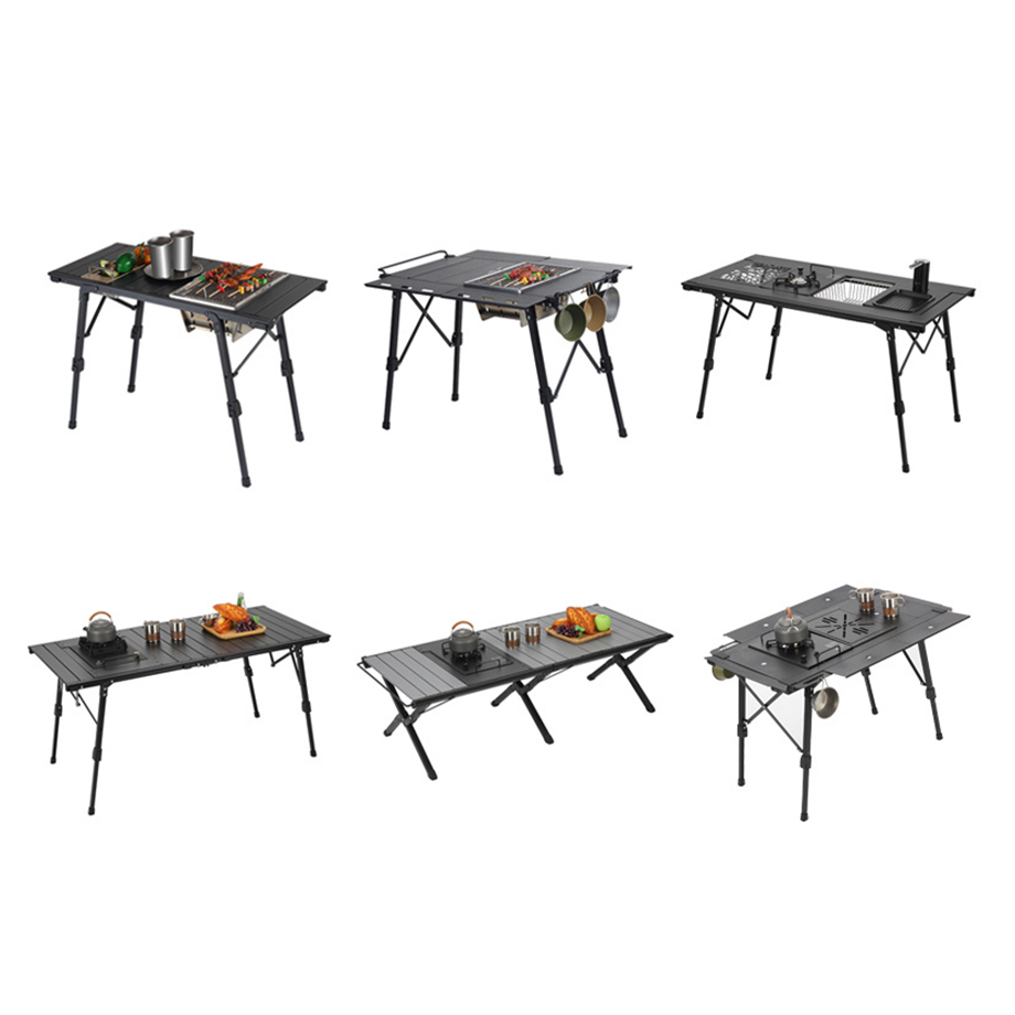 Multi-Kombinations-IGT-Tisch aus Aluminium für Camping und Grillpicknicks