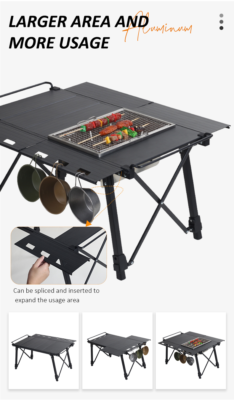 Multi-Kombinations-IGT-Tisch aus Aluminium für Camping und Grillpicknicks