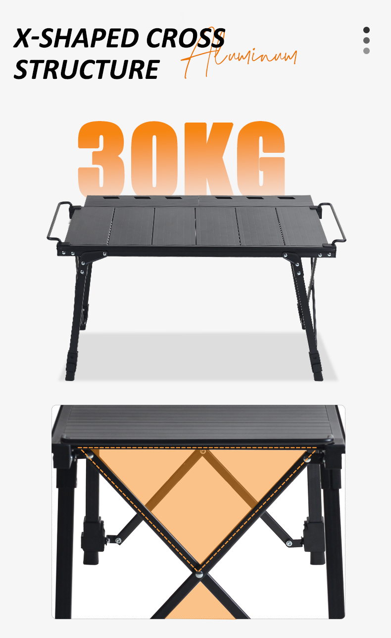 Multi-Kombinations-IGT-Tisch aus Aluminium für Camping und Grillpicknicks