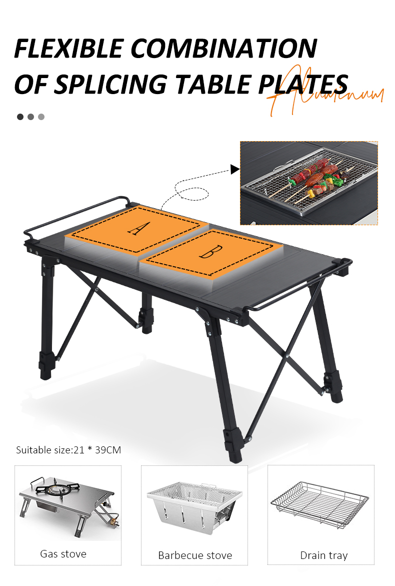 Multi-Kombinations-IGT-Tisch aus Aluminium für Camping und Grillpicknicks