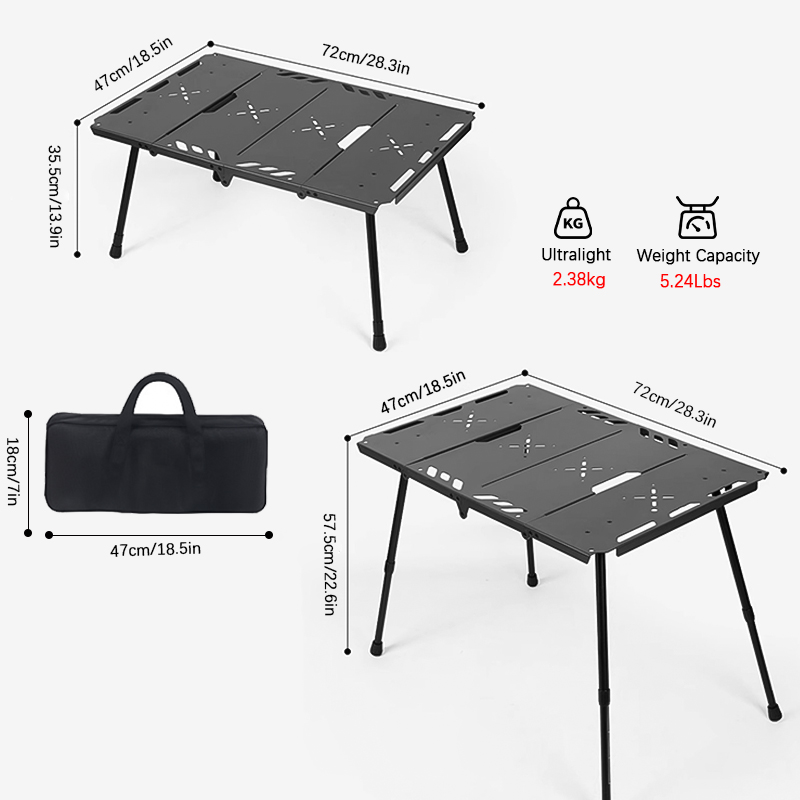Aluminium Faltbarer Outdoor IGT Tisch Ultraleichte Legierung
